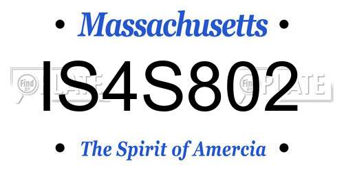 IS4S802 Massachusetts License Plate