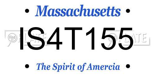 IS4T155 Massachusetts License Plate