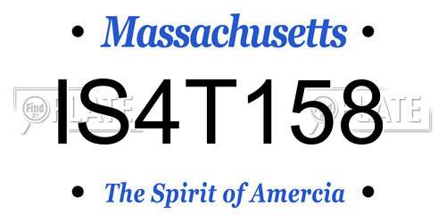 IS4T158 Massachusetts License Plate