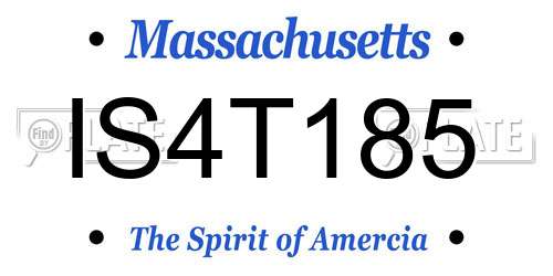 IS4T185 Massachusetts License Plate
