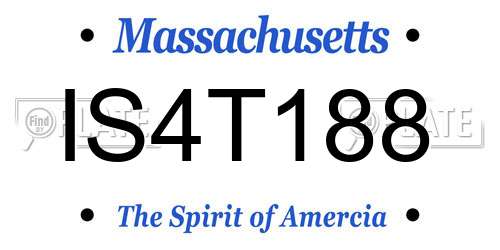 IS4T188 Massachusetts License Plate