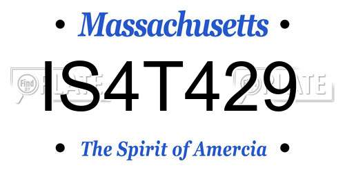 IS4T429 Massachusetts License Plate