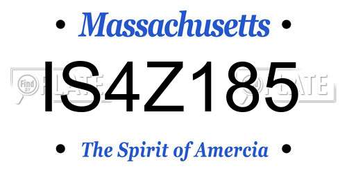 IS4Z185 Massachusetts License Plate