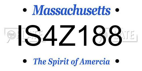IS4Z188 Massachusetts License Plate