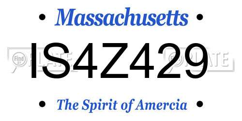 IS4Z429 Massachusetts License Plate