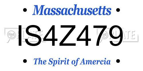 IS4Z479 Massachusetts License Plate