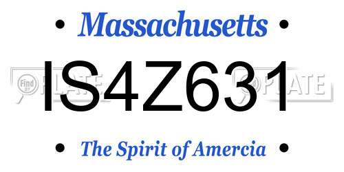 IS4Z631 Massachusetts License Plate