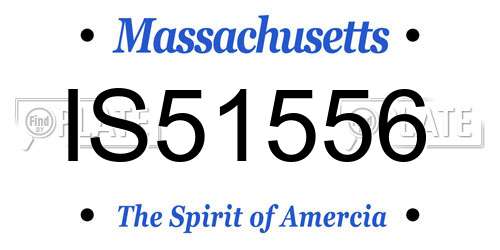 IS51556 Massachusetts License Plate