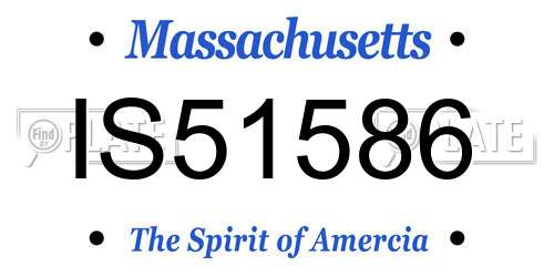 IS51586 Massachusetts License Plate