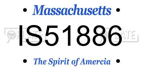 IS51886 Massachusetts License Plate