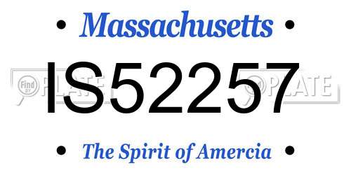 IS52257 Massachusetts License Plate