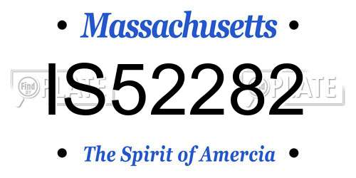 IS52282 Massachusetts License Plate