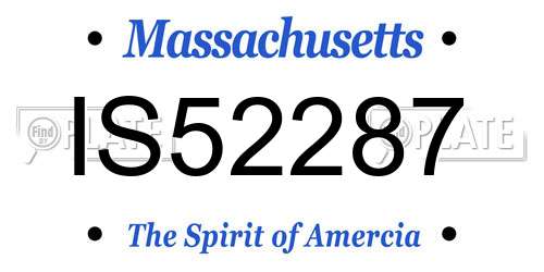 IS52287 Massachusetts License Plate