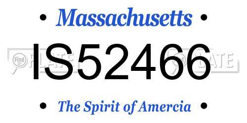 IS52466 Massachusetts License Plate