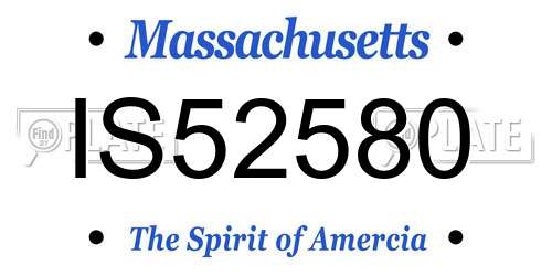 IS52580 Massachusetts License Plate