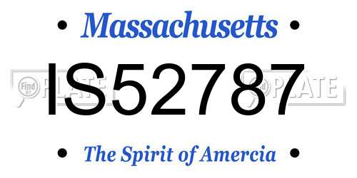 IS52787 Massachusetts License Plate