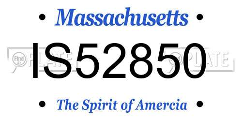 IS52850 Massachusetts License Plate