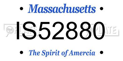 IS52880 Massachusetts License Plate