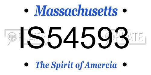 IS54593 Massachusetts License Plate