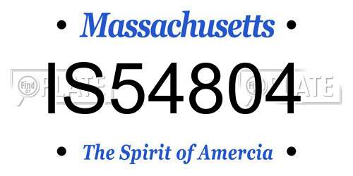 IS54804 Massachusetts License Plate