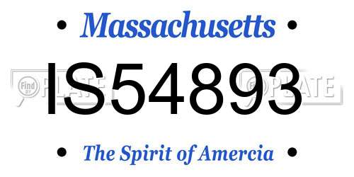 IS54893 Massachusetts License Plate