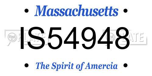 IS54948 Massachusetts License Plate