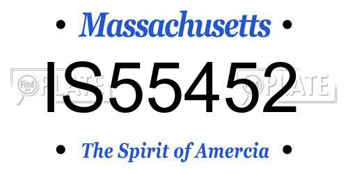 IS55452 Massachusetts License Plate