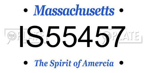 IS55457 Massachusetts License Plate