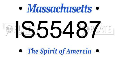 IS55487 Massachusetts License Plate