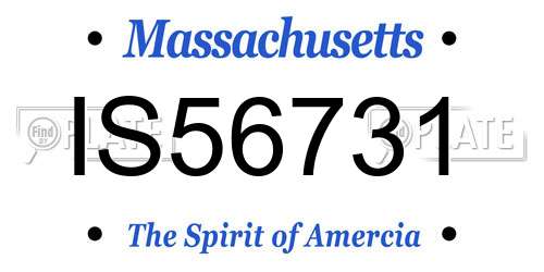 IS56731 Massachusetts License Plate