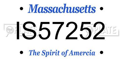 IS57252 Massachusetts License Plate