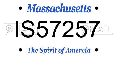 IS57257 Massachusetts License Plate
