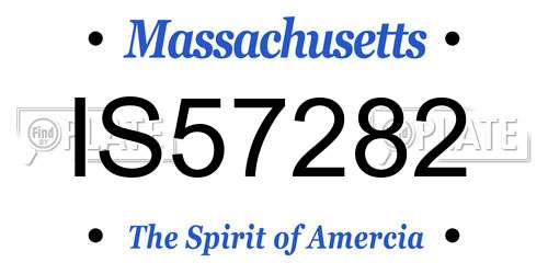 IS57282 Massachusetts License Plate