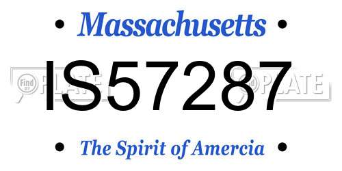 IS57287 Massachusetts License Plate