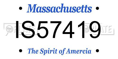 IS57419 Massachusetts License Plate