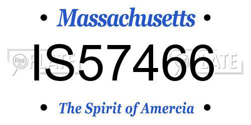 IS57466 Massachusetts License Plate