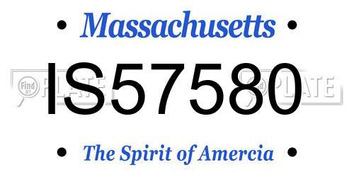 IS57580 Massachusetts License Plate