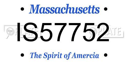 IS57752 Massachusetts License Plate