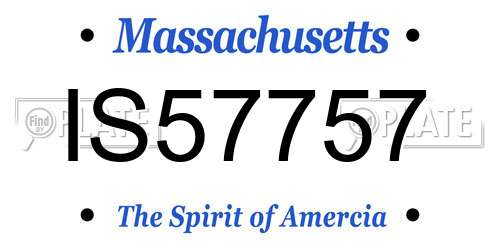 IS57757 Massachusetts License Plate
