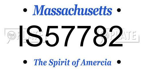 IS57782 Massachusetts License Plate