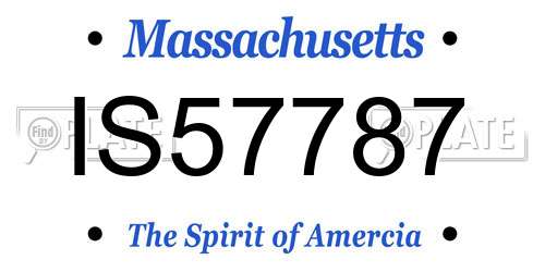 IS57787 Massachusetts License Plate