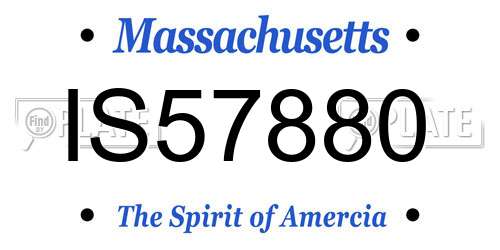 IS57880 Massachusetts License Plate