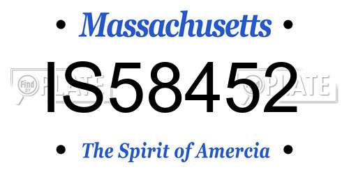 IS58452 Massachusetts License Plate