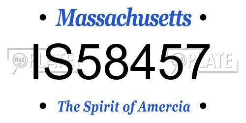 IS58457 Massachusetts License Plate