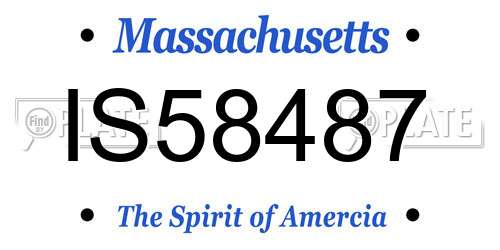 IS58487 Massachusetts License Plate