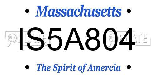 IS5A804 Massachusetts License Plate