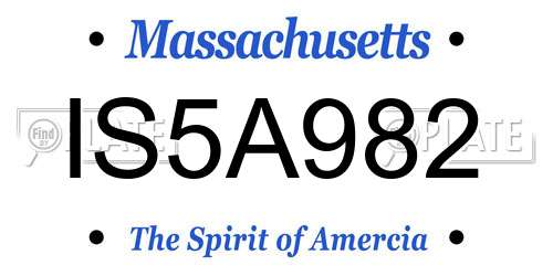 IS5A982 Massachusetts License Plate