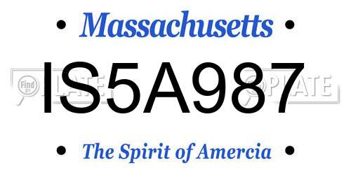 IS5A987 Massachusetts License Plate
