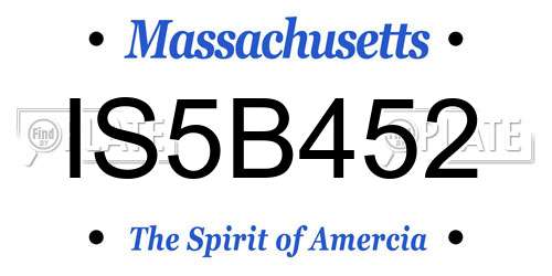 IS5B452 Massachusetts License Plate