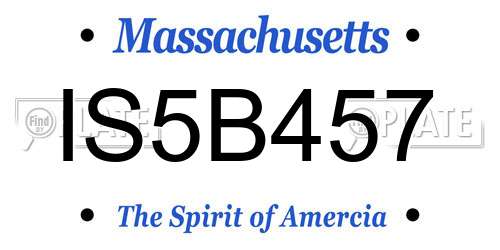 IS5B457 Massachusetts License Plate